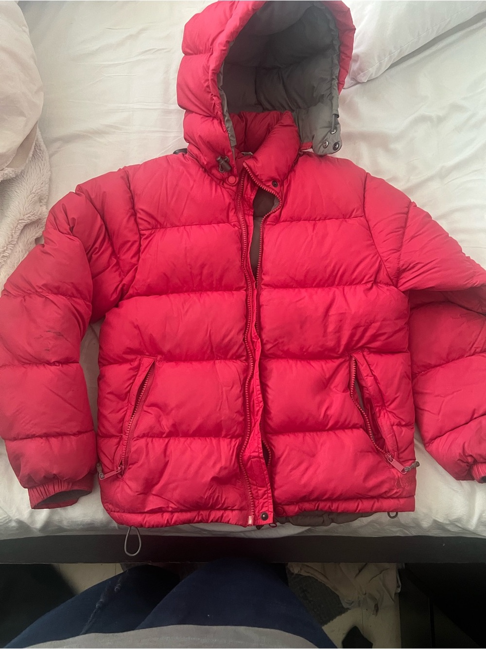 Kids Red Hooded Puffer Jacket